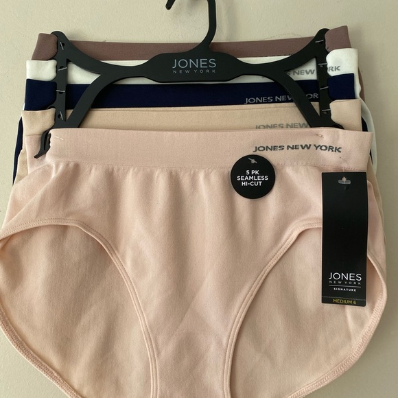 Jones New York Singnature 5Pk Seamless Hi-Cut Underwear Sz M